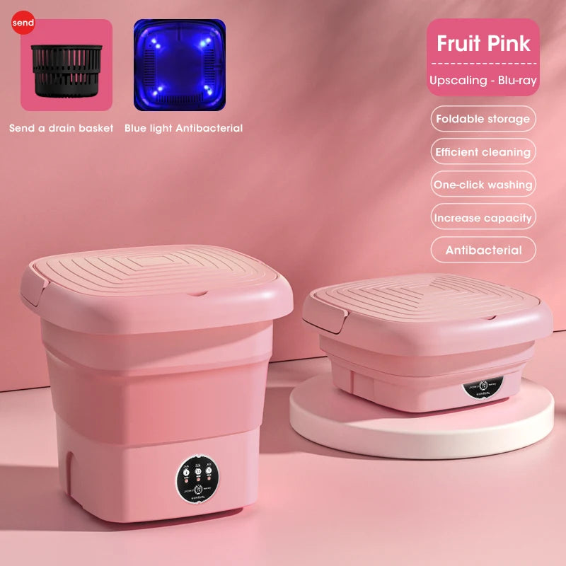 Mini Folding Washing Machine with Dryer for Travel & Dorm