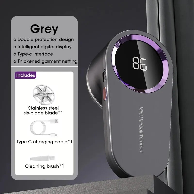 LED Digital Lint Remover USB Rechargeable Fabric Shaver