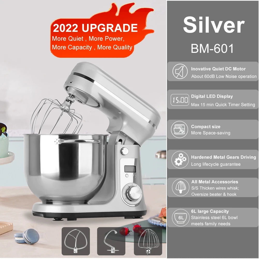 BioloMix 6L Stainless Steel Stand Mixer