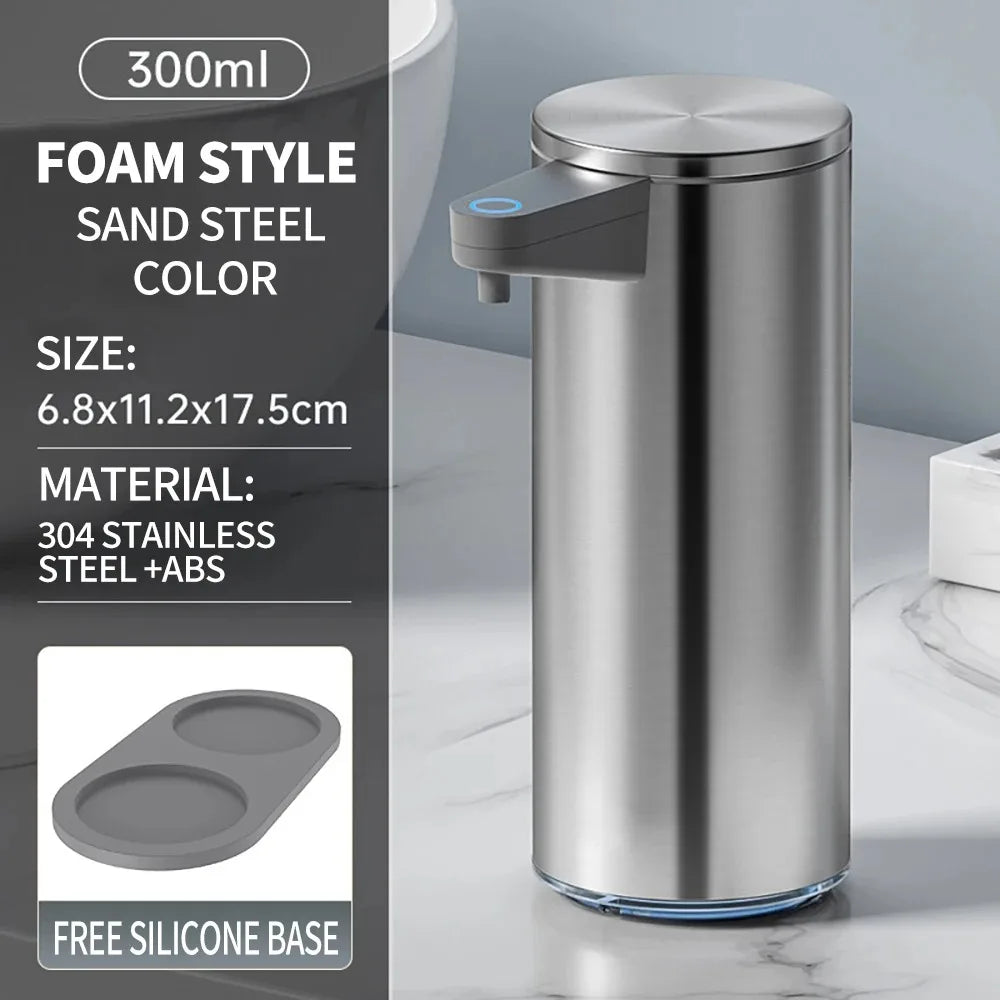 tainless Steel Soap Dispenser, Contactless Wall-Mounted
