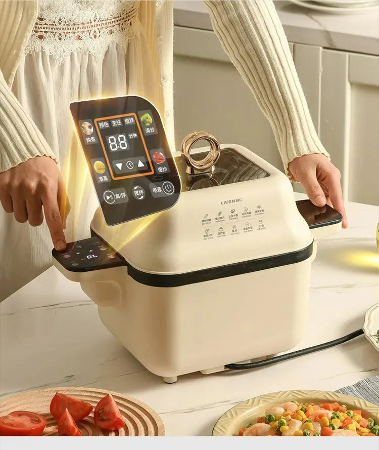 Smart Kitchen Robot with Automatic Stir-Fry Rotation