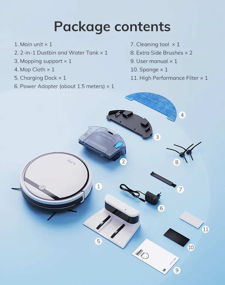 Robot Vacuum & Mop Combo, 3000Pa, Alexa/Google Compatible
