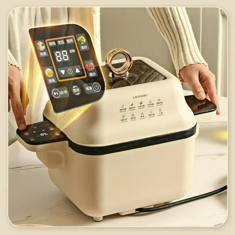 Smart Kitchen Robot with Automatic Stir-Fry Rotation