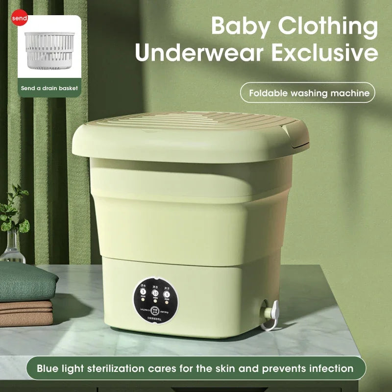 Mini Folding Washing Machine with Dryer for Travel & Dorm
