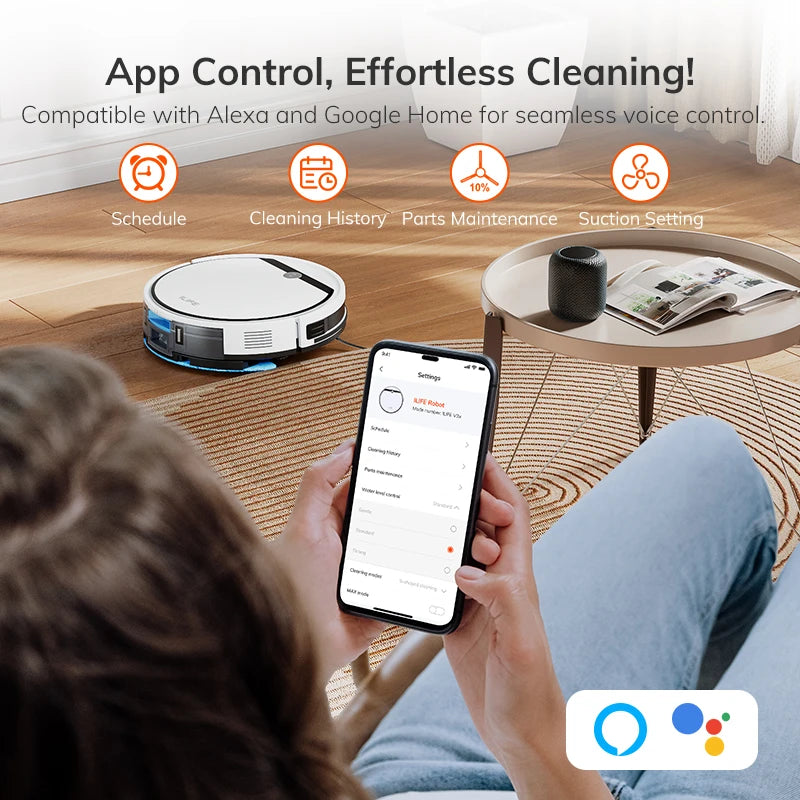 Robot Vacuum & Mop Combo, 3000Pa, Alexa/Google Compatible