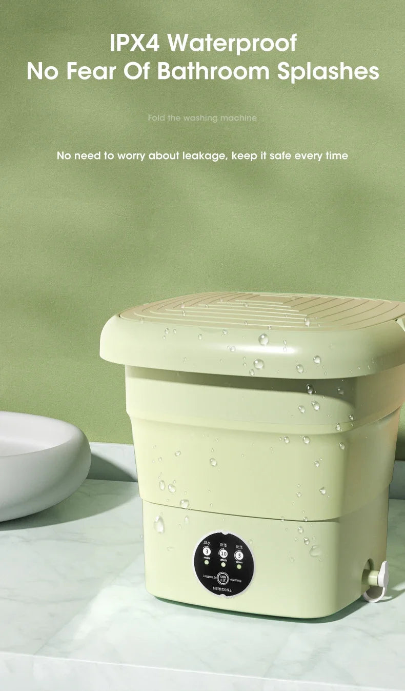 Mini Folding Washing Machine with Dryer for Travel & Dorm