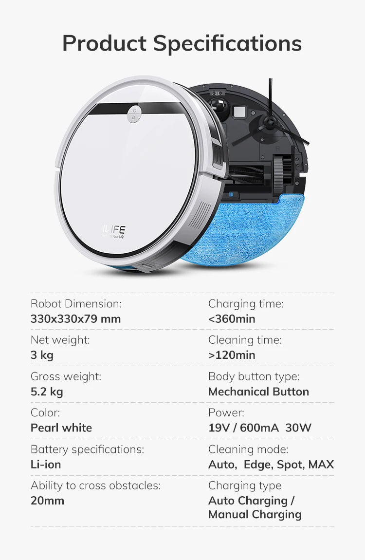 Robot Vacuum & Mop Combo, 3000Pa, Alexa/Google Compatible