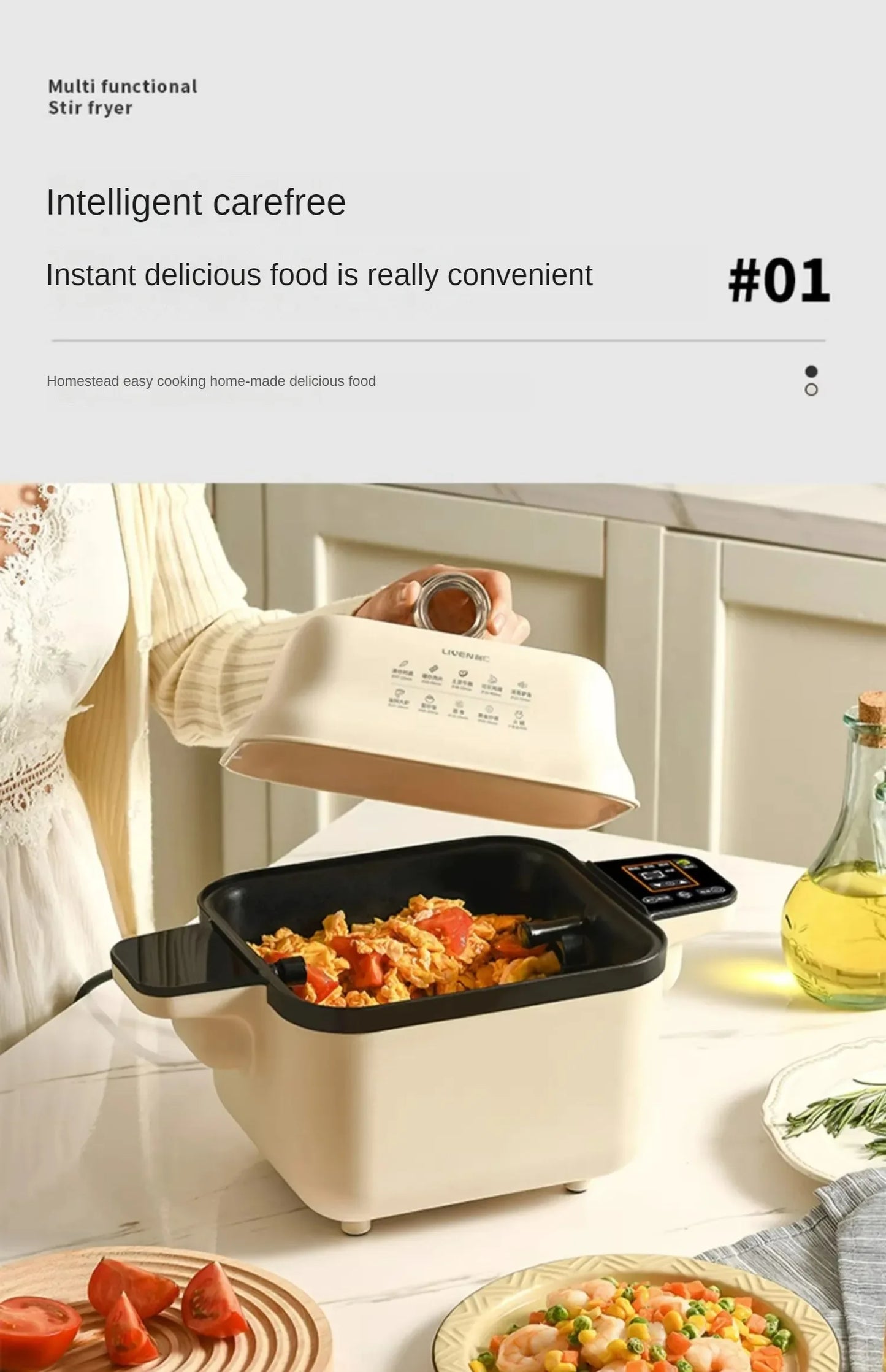 Smart Kitchen Robot with Automatic Stir-Fry Rotation