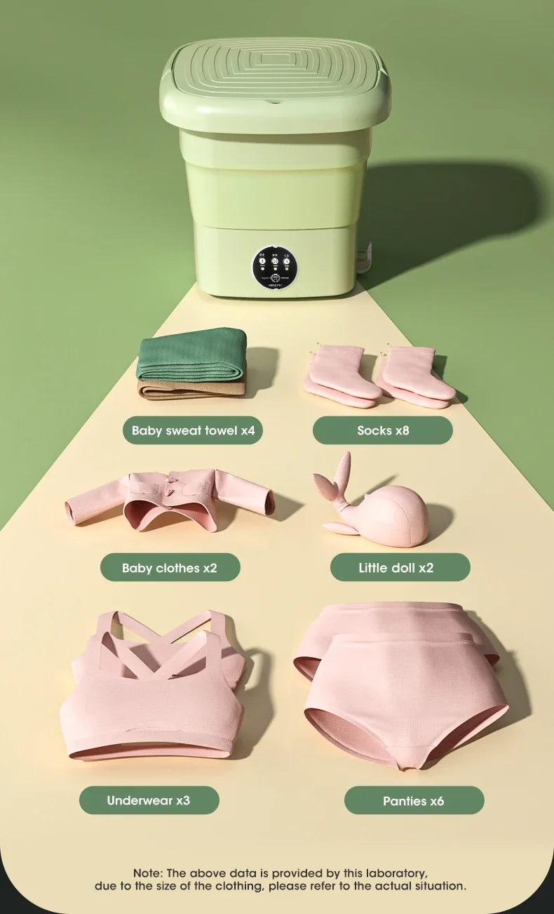 Mini Folding Washing Machine with Dryer for Travel & Dorm