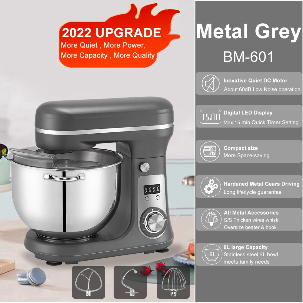 BioloMix 6L Stainless Steel Stand Mixer