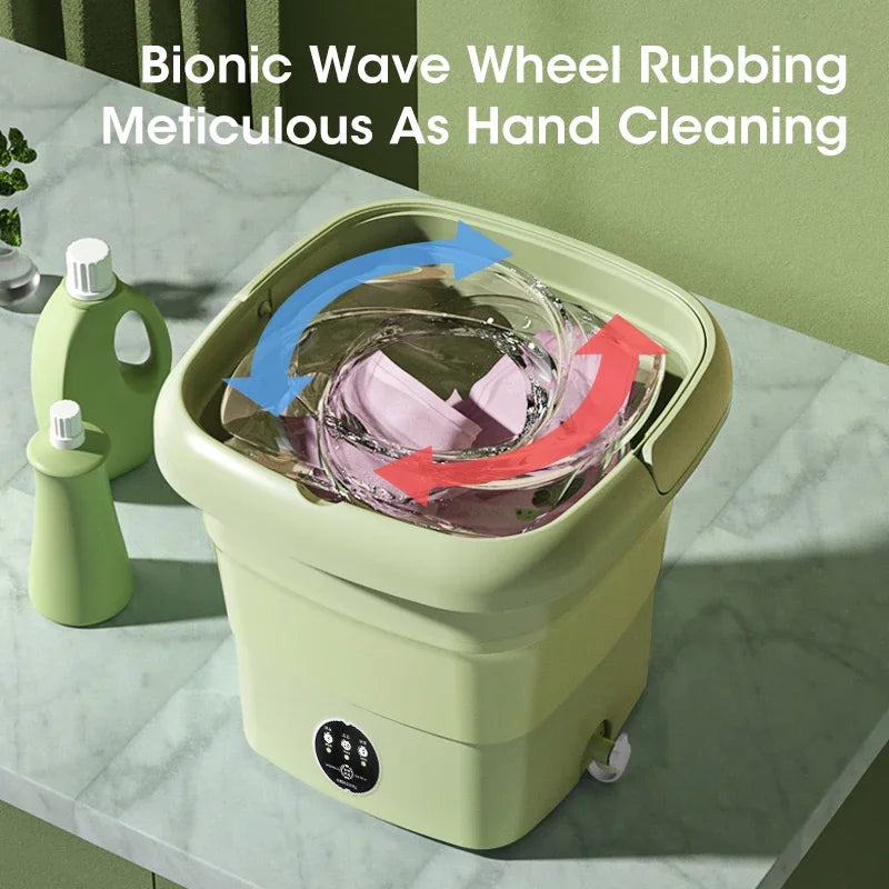 Mini Folding Washing Machine with Dryer for Travel & Dorm