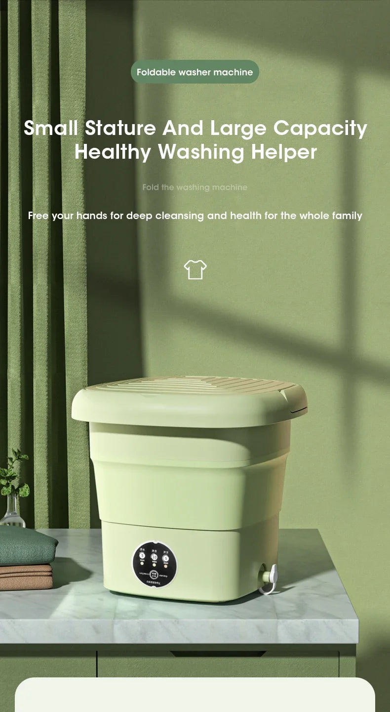Mini Folding Washing Machine with Dryer for Travel & Dorm