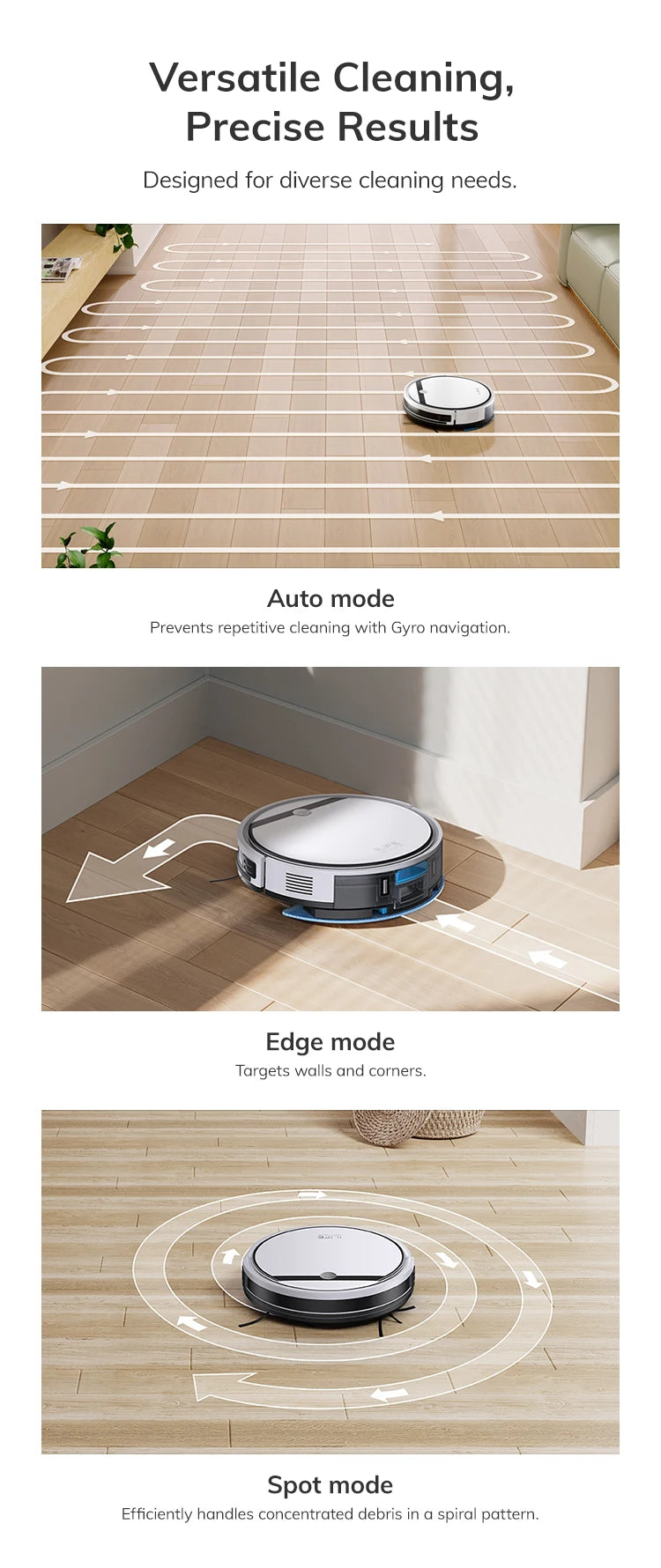 Robot Vacuum & Mop Combo, 3000Pa, Alexa/Google Compatible