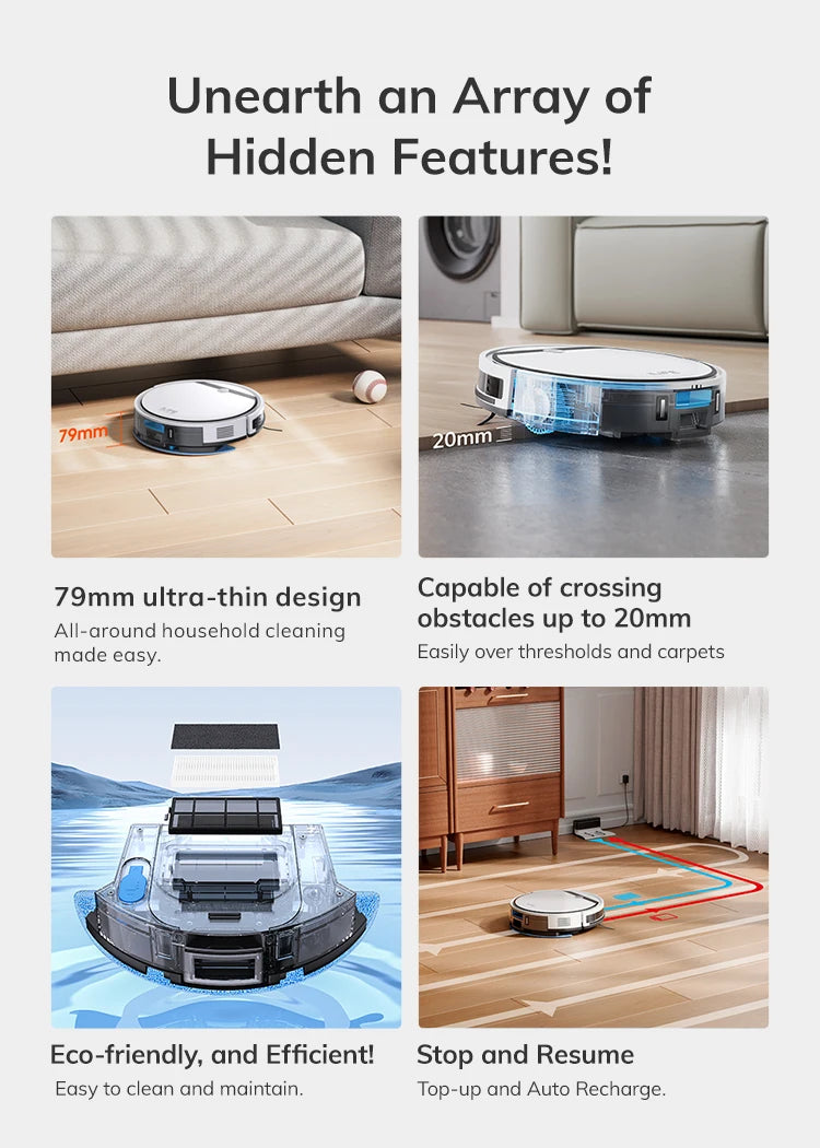 Robot Vacuum & Mop Combo, 3000Pa, Alexa/Google Compatible