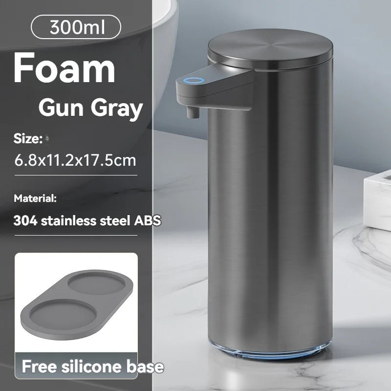 tainless Steel Soap Dispenser, Contactless Wall-Mounted