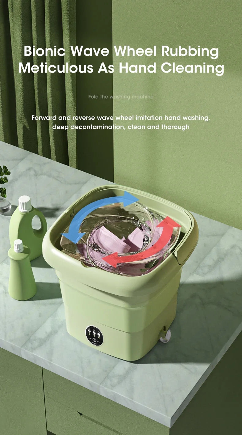 Mini Folding Washing Machine with Dryer for Travel & Dorm