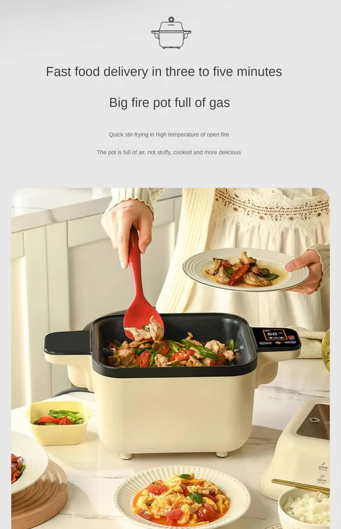 Smart Kitchen Robot with Automatic Stir-Fry Rotation