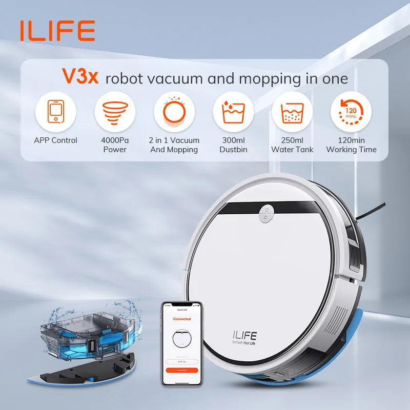 Robot Vacuum & Mop Combo, 3000Pa, Alexa/Google Compatible