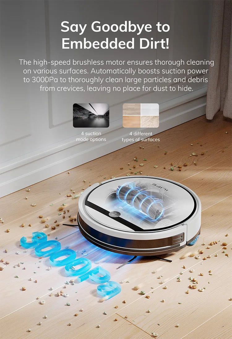 Robot Vacuum & Mop Combo, 3000Pa, Alexa/Google Compatible