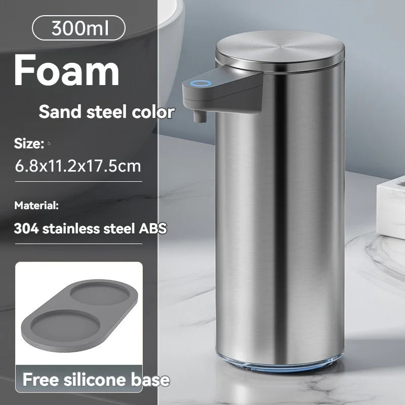 tainless Steel Soap Dispenser, Contactless Wall-Mounted