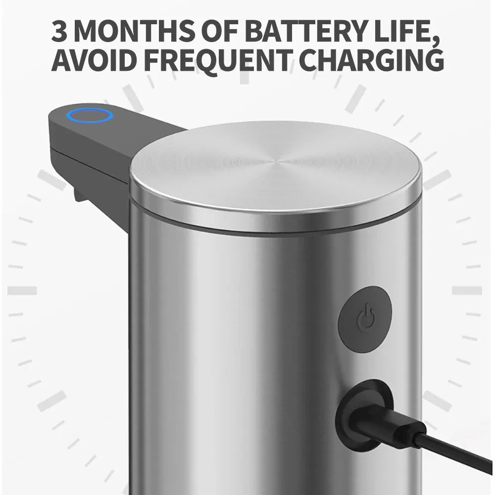 tainless Steel Soap Dispenser, Contactless Wall-Mounted