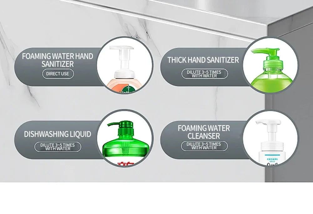 tainless Steel Soap Dispenser, Contactless Wall-Mounted