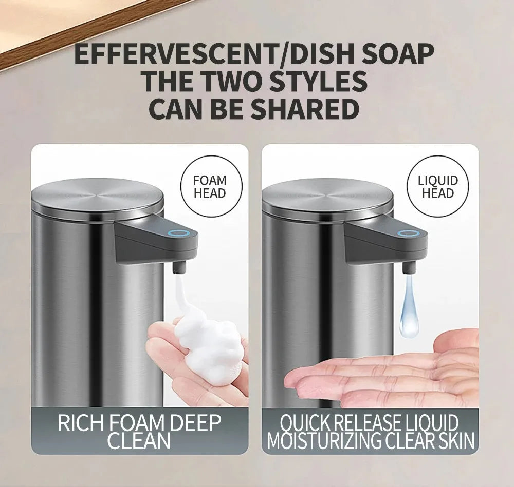 tainless Steel Soap Dispenser, Contactless Wall-Mounted