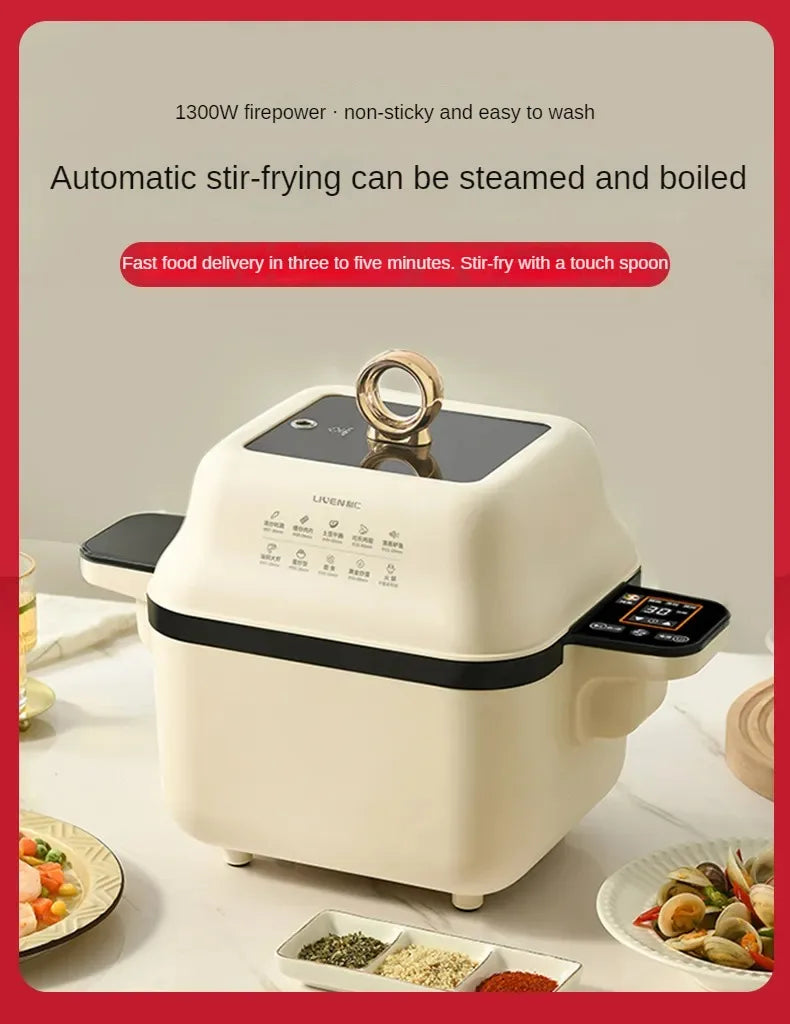 Smart Kitchen Robot with Automatic Stir-Fry Rotation