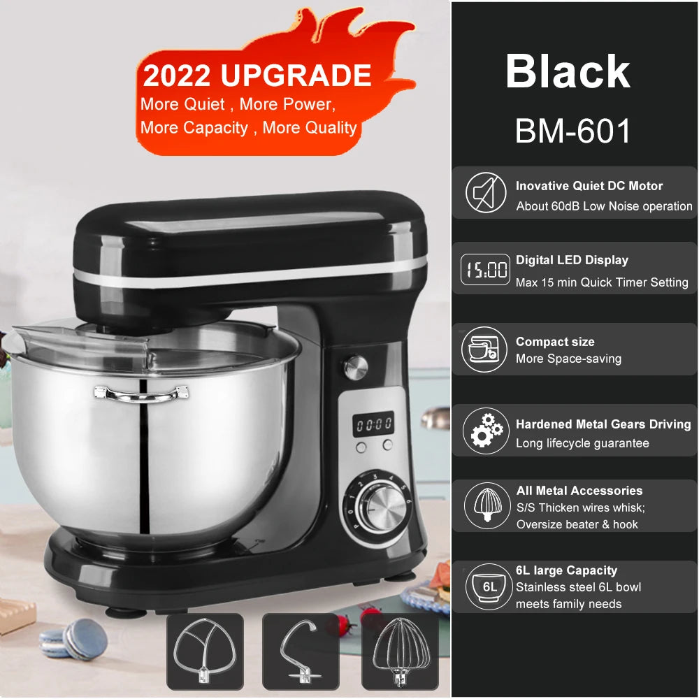 BioloMix 6L Stainless Steel Stand Mixer