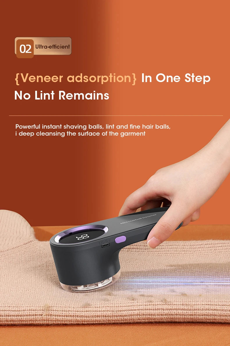 LED Digital Lint Remover USB Rechargeable Fabric Shaver