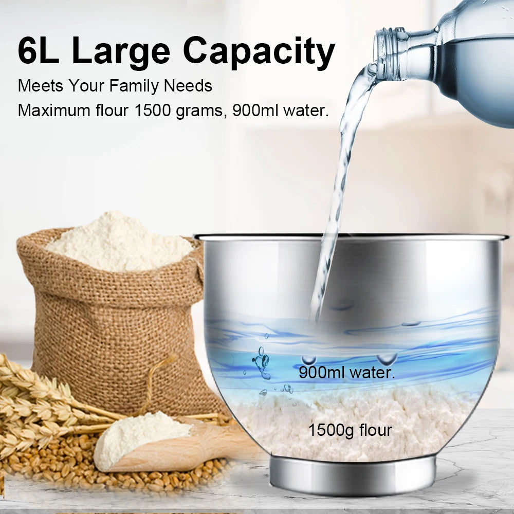 BioloMix 6L Stainless Steel Stand Mixer